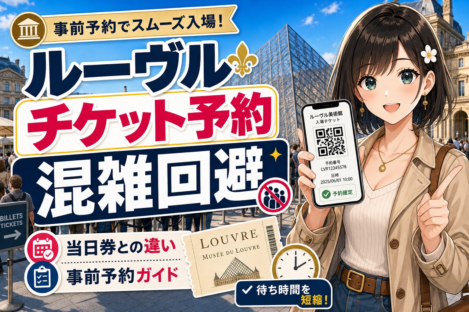ルーヴル美術館チケットの事前予約と混雑回避を解説する記事のサムネイル