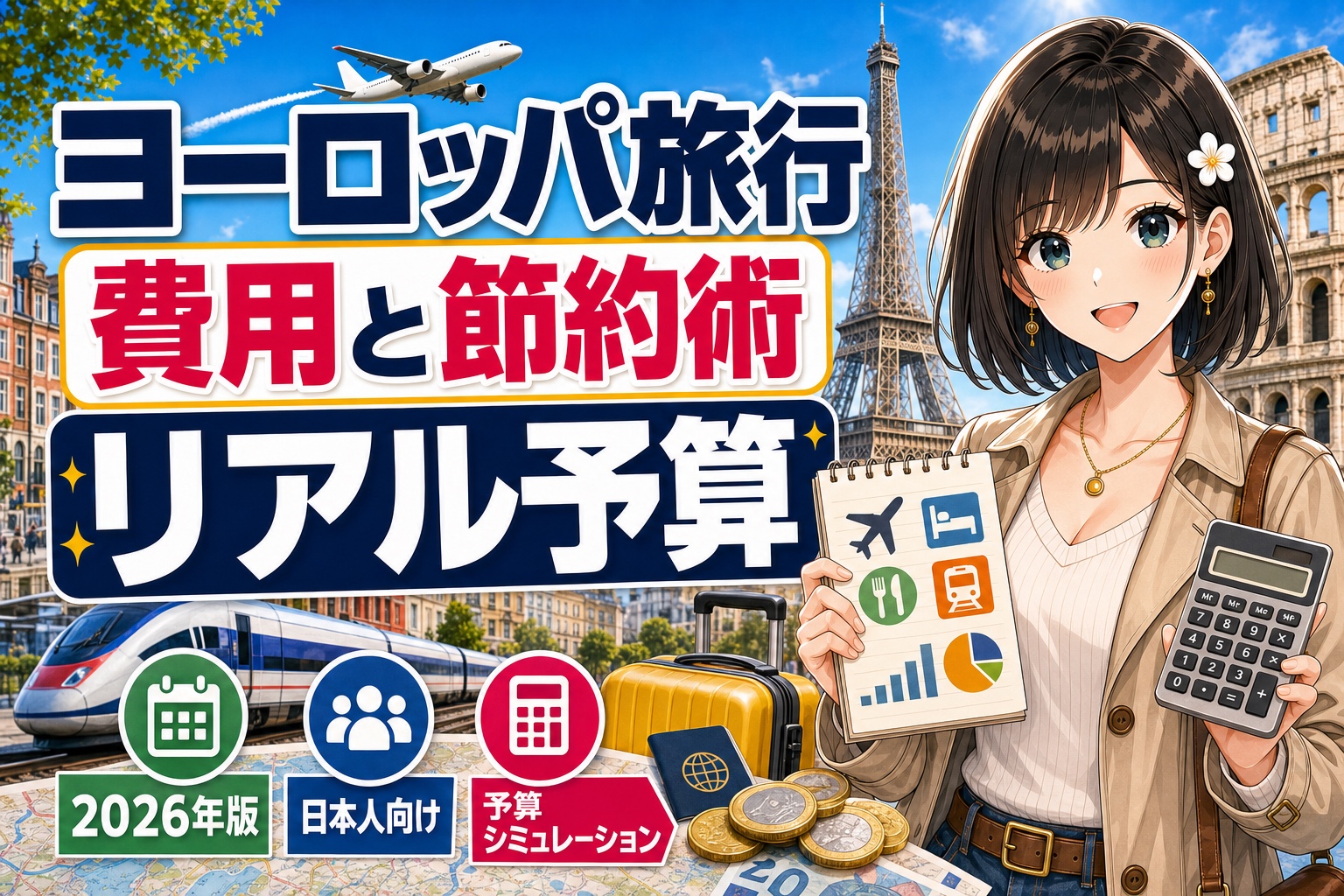 ヨーロッパ旅行の費用と節約術、リアルな予算を解説する記事のサムネイル