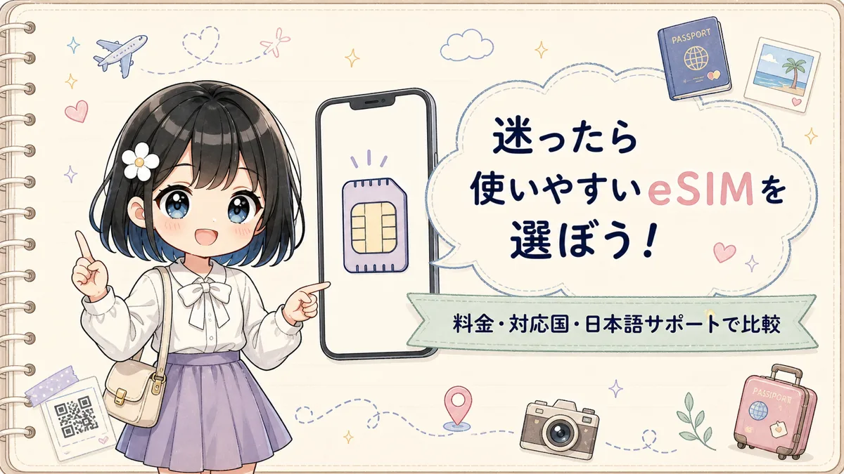 料金、対応国、日本語サポートで使いやすいeSIMを選ぶ案内