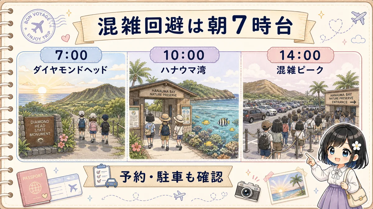 オアフ島観光で朝7時台に動く混雑回避タイムライン