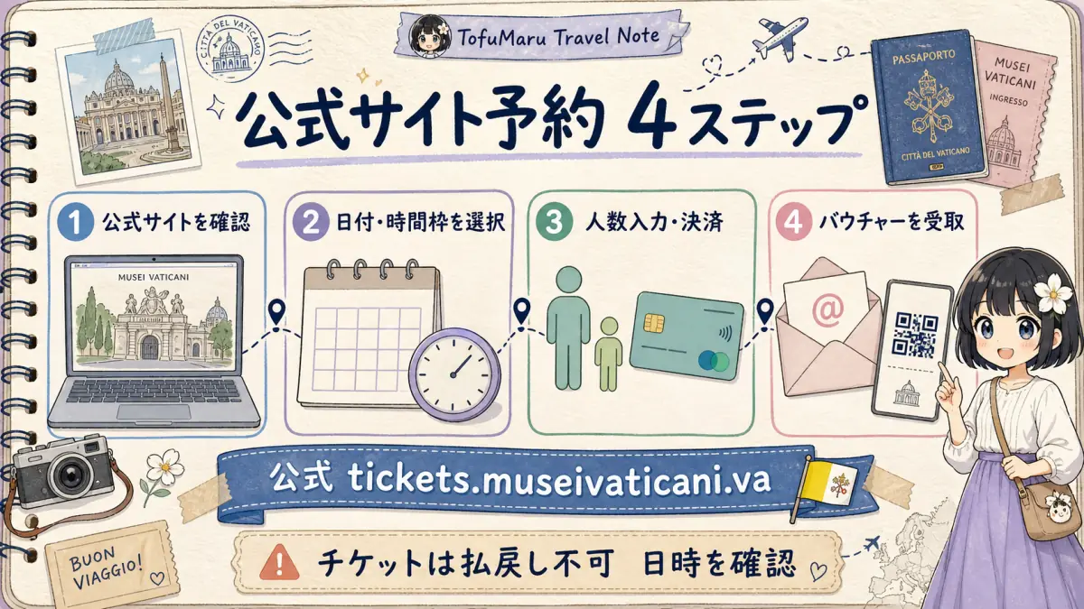 バチカン美術館公式サイトでチケットを予約する4ステップ