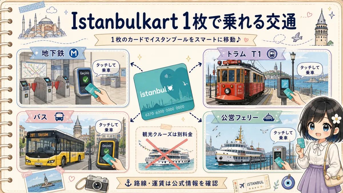 Istanbulkartで乗れる地下鉄・トラム・バス・公営フェリー