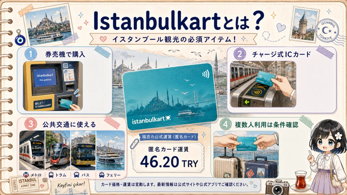 Istanbulkartの購入・チャージ・利用交通機関の特徴