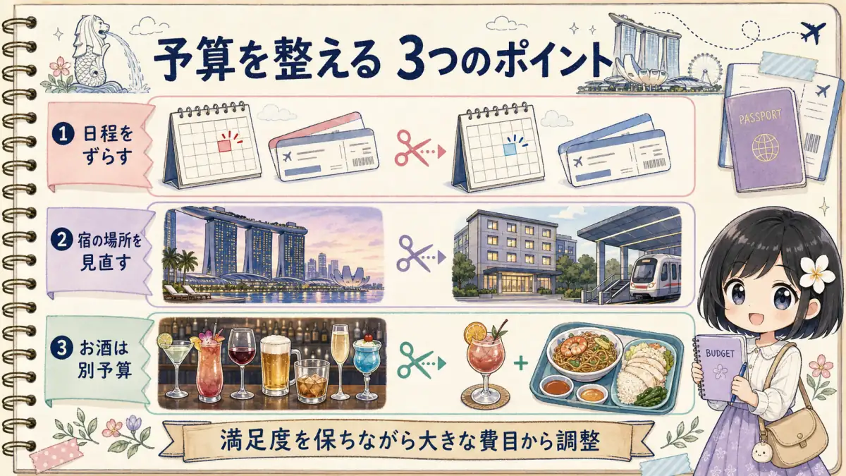 日程・宿泊場所・お酒の予算を見直すシンガポール旅行の節約ポイント